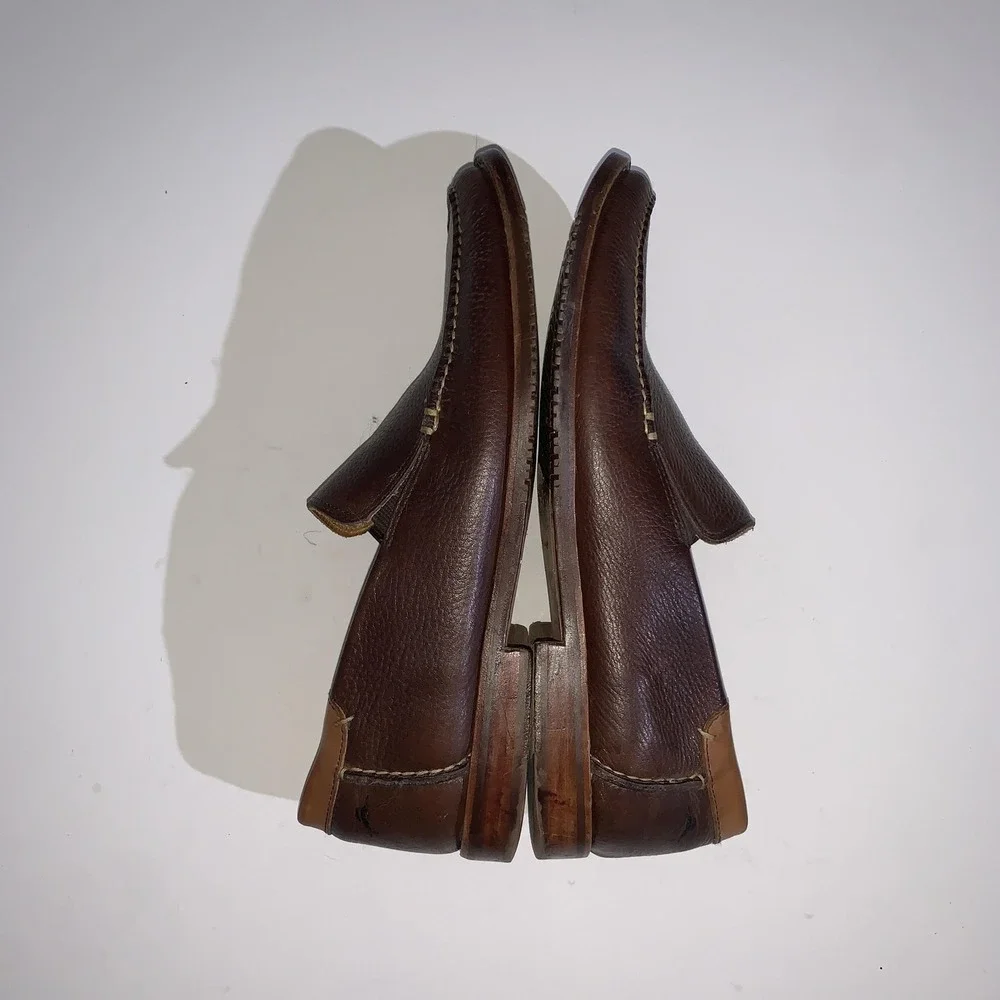 Tommy Bahama Faxon Shoes Mens 10 Brown Leather Slip On Loafers Casual Comfort